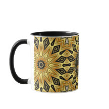 Orange Black Yellow Art Deco Mandala