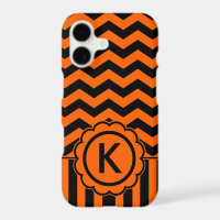 Orange Black Zig Zag Monogram