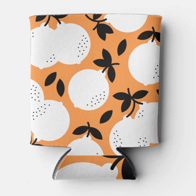 Orange Bliss: Exquisite Fruit Pattern Can Cooler (Front)