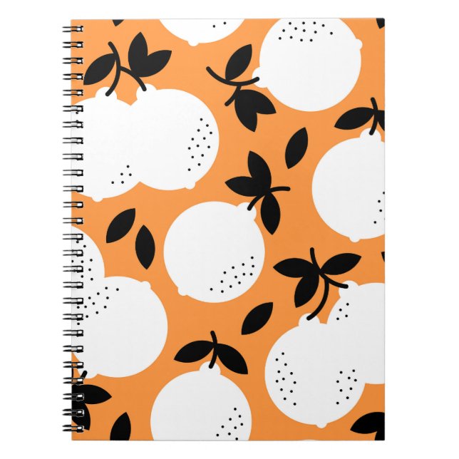Orange Bliss: Exquisite Fruit Pattern Notebook (Front)