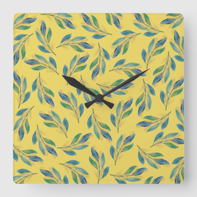 Orange Blood Square Wall Clock (Front)