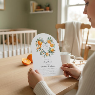 Orange Blossom Baby Shower Arch Invitation