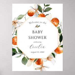 Orange Blossom Baby Shower Welcome Sign