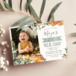 Orange Blossom Bee Theme Photo Birthday Party Invitation<br><div class="desc">Cute whimsical bee themed kids birthday party invitations feature a border of lush green botanical foliage, white orange blossom flowers, honeycombs and a jar of honey with buzzing honeybees. "[Name's] [age] bee-day" appears at the top, with your birthday party details beneath in soft grey lettering, with a photo of the...</div>