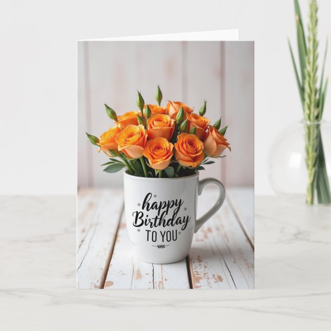 Orange Blossom Birthday Card (Front)