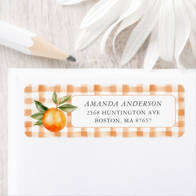 Orange Blossom Bliss Baby Shower Address Label (Insitu)