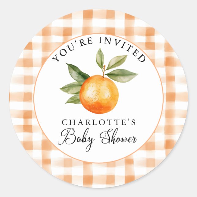 Orange Blossom Bliss Little Cutie Classic Round Sticker (Front)