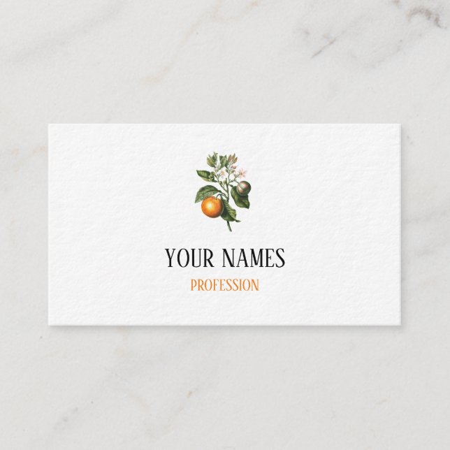 ORANGE BLOSSOM BOTANICAL BUSINESS CARD BY REDOUTÉ (Front)