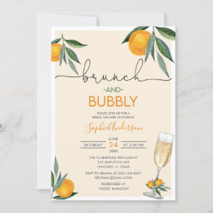 Orange Blossom Bridal Brunch and Bubbly Mimosa  Invitation