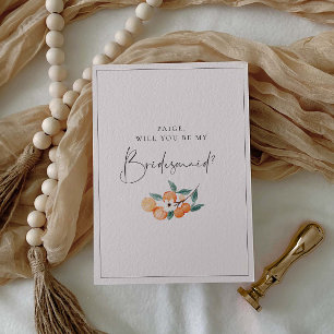 Orange Blossom Bridesmaid Proposal Invitation Card