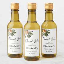 Orange blossom citrus greenery mini wine