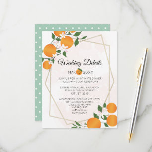 Orange Blossom Citrus Wedding Details Enclosure RSVP Card