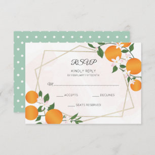 Orange Blossom Citrus Wedding RSVP Card