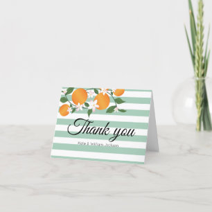 Orange Blossom Citrus Wedding Thank You Card