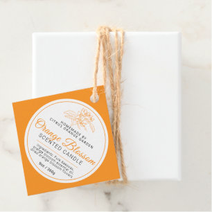 Orange blossom drawing candle ingredients barcode favour tags