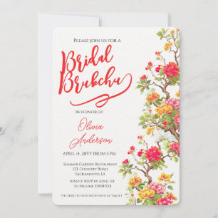 Orange Blossom Floral Bridal Shower Invitation
