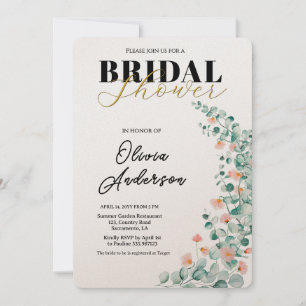Orange Blossom Floral Bridal Shower Invitation