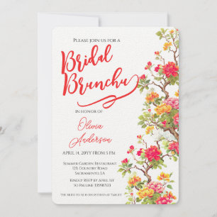 Orange Blossom Floral Bridal Shower Invitation