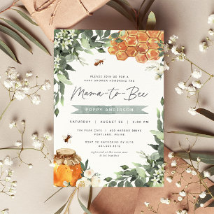 Orange Blossom Honey Bee Baby Shower Invitation