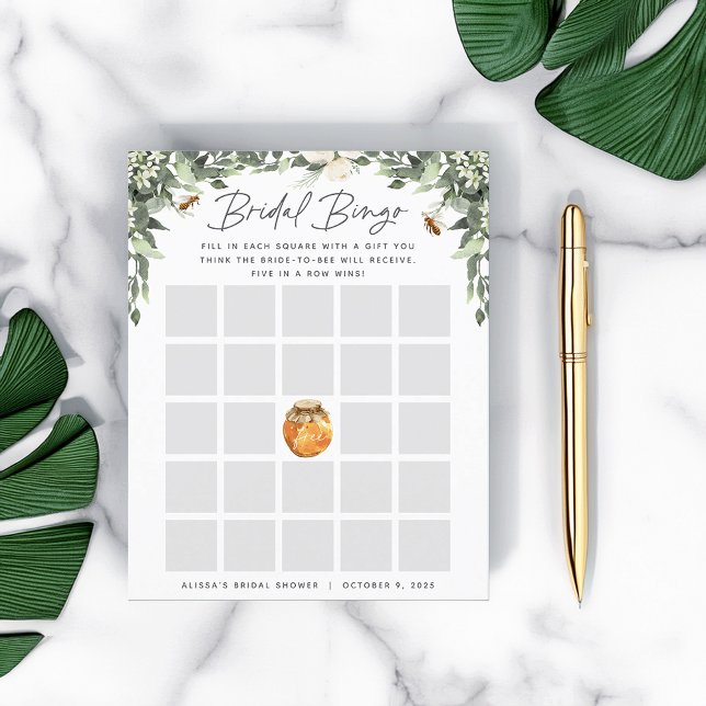 Orange Blossom Honey Bee Bridal Shower Bingo Game (Creator Uploaded)