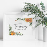 Orange Blossom Honey Bee Favours Sign<br><div class="desc">Pop this sweet sign in a frame and place it next to your favour display to prompt guests to take a sweet memento of your bridal shower, baby shower, gender reveal, or birthday party. Designed to match our Orange Blossom Honey Bee bridal shower collection, this chic nature inspired design features...</div>