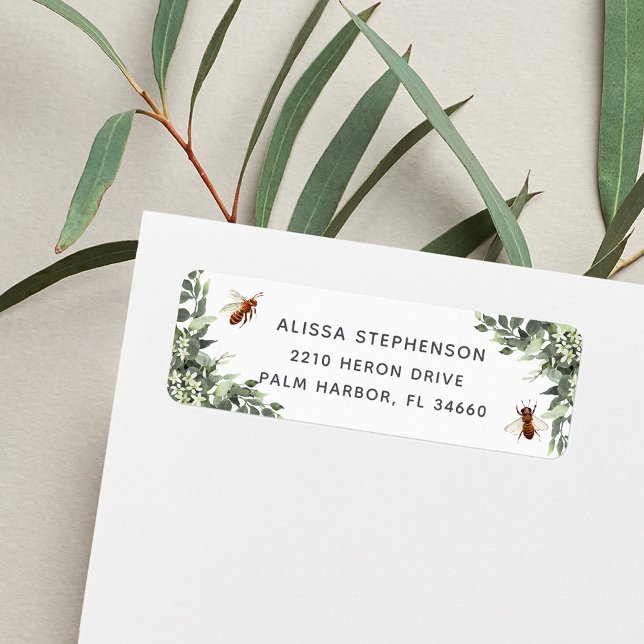 Orange Blossom Honey Bee Return Address (Creator Uploaded)