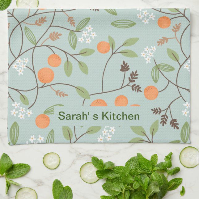 Orange Blossom Kitchen Towel (Folded)