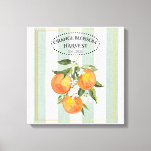 Orange Blossom - Mediterranean Citrus Label Canvas Print