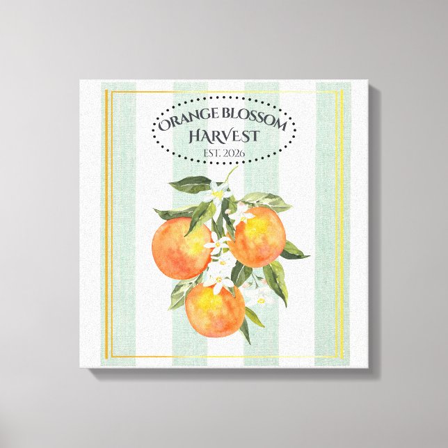  Orange Blossom - Mediterranean Citrus Label Canvas Print (Front)