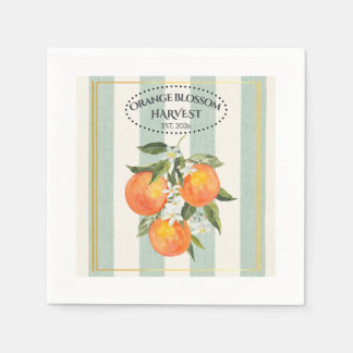 Orange Blossom - Mediterranean Citrus Label Napkin