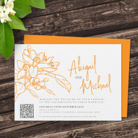 Orange blossom pencil sketch orange wedding