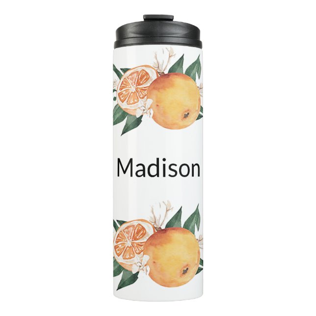 Orange Blossom Personalised Thermal Tumbler (Front)