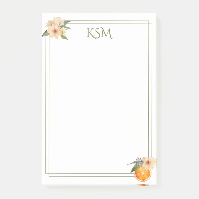 Orange Blossom Post It Notes (Front)