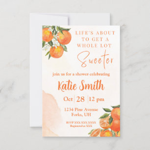 Orange Blossom Themed Shower Invite
