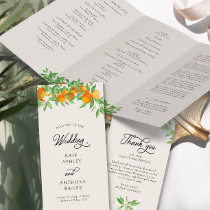 Orange Blossom Wedding Ceremony Program