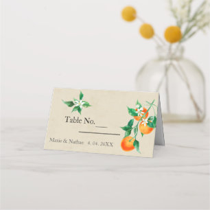 Orange Blossom Wedding Place Card