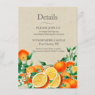 Orange Blossom Wedding QR Code  Enclosure Card