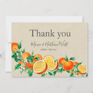 Orange Blossom Wedding Thank You Card