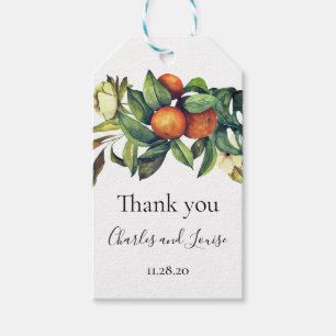 Orange Blossom Wedding Thank You Favour tag