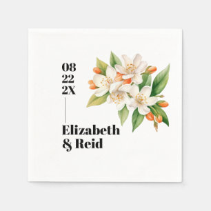 Orange Blossoms and Jasmine Blooms Wedding Napkin