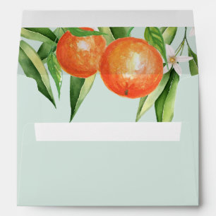 Orange Blossoms Citrus Botanical Wedding  Envelope