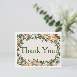 Orange & Blossoms Elegant Floral Postcard