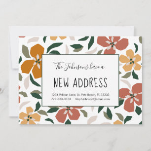 Orange Blossoms Floral New Home Address Moving Announcement