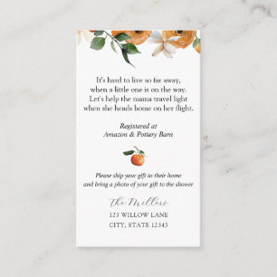 Orange Blossoms Long Distance  Enclosure Card