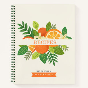 Orange Blossoms Personalised Recipe Notebook