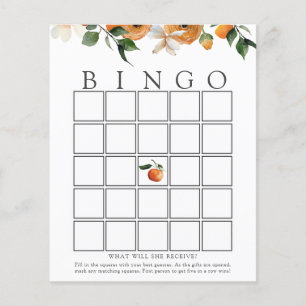 Orange Blossoms Shower Bingo Game Card