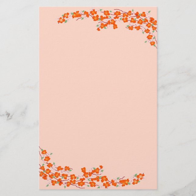 Orange Blossoms Stationery (Front)