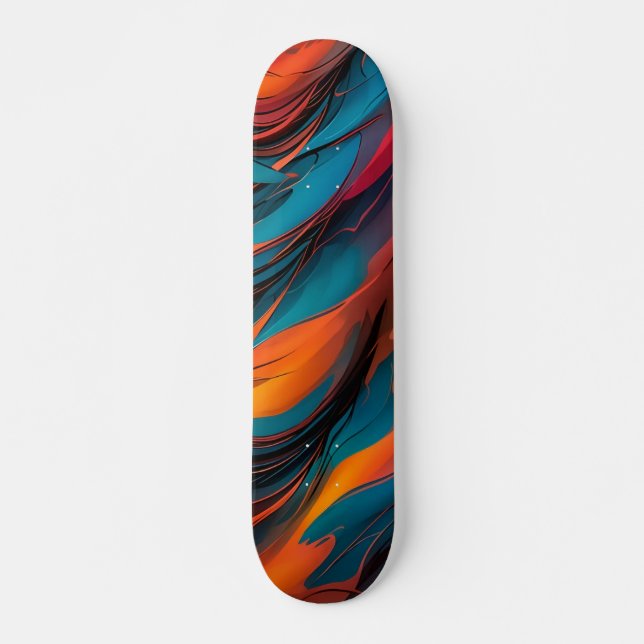 Orange Blue and Black Skateboard (Front)