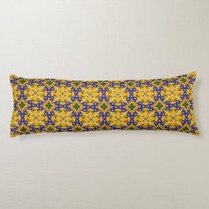 Orange Blue And Yellow Spanish Tile Design Body Cushion
