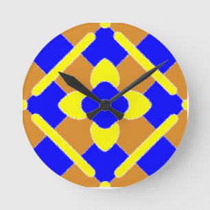 Orange Blue And Yellow Spanish Tile Kitchen Clock